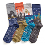 Seasalt Men's Postcard Socks Box O'4 Retreating Cliff Mix 1