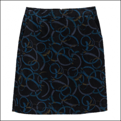 Seasalt Women’s Ferry Crossing Skirt Aerial Landscape Onyx 1