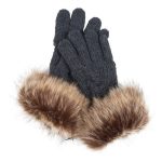 Barbour Penshaw Knitted Gloves Charcoal