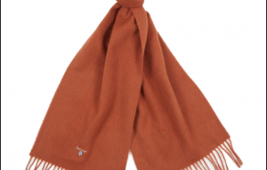 Barbour Plain Lambswool Scarf Warm Ginger 1