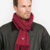 Barbour Plain Lambswool Scarf Winter Red 2