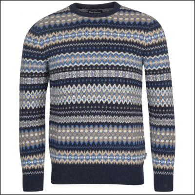 Barbour Case Fairisle Crew Neck Sweater Midnight 1