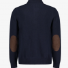 Barbour Patch Half Zip Lambs Wool Jumper Navy 2