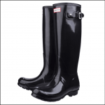 Hunter Women’s Original Tall Gloss Wellington Boots Black – Size 3