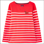Joules Harbour Embroidered Long Sleeve Jersey Top Red Dachshund 1