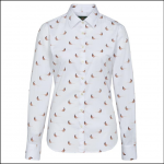 Alan Paine Lawen Ladies Printed Cotton Shirt Pheasant – Size 20