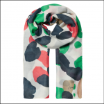 Joules River Lightweight Woven Printed Scarf Cream Spots