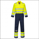 Portwest BIZ7 Hi-Vis Anti-Static Bizflame Pro Coverall Yellow-Navy 1