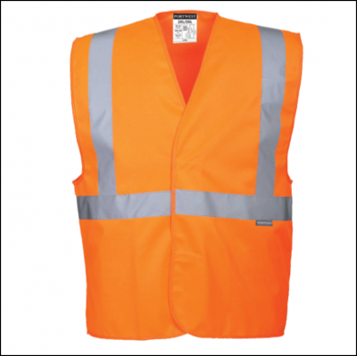 Portwest C472 Class 2 Hi-Vis One Band & Brace Vest Orange 1