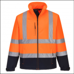 Portwest S425 Hi-Vis Contrast Softshell Jacket Orange-Navy 1