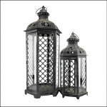 Ascalon Antique Grey Vintage Lanterns (Set of Two) 1