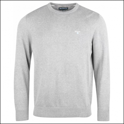 Barbour Organic Crew Neck Jumper Grey Marl 1