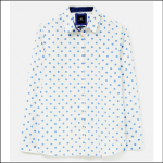Crew Clothing Classic Spot Shirt White-Blue Spot 1