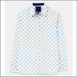 Crew Clothing Classic Spot Shirt White-Blue Spot