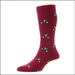 HJ Hall Men's 'Tractor' Cotton Rich Socks Claret 1