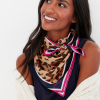 Joules Bloomfield Square Silk Scarf Tan Leopard 2