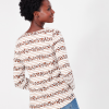 Joules Harbour Print Long Sleeve Jersey Top Cream Leopard Stripe 3