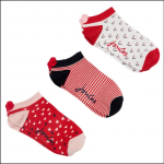 Joules Rilla 3 Pack Trainer Socks Red Hearts 1