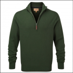 Schoffel Cashmere Cotton Qtr Zip Jumper Racing Green 1