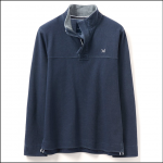 Crew Clothing Padstow Pique Sweatshirt Navy