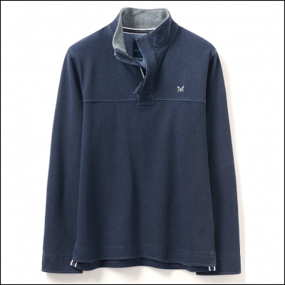 Crew Clothing Padstow Pique Sweatshirt Navy 1