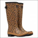 Joules Tall Printed Wellies Tan Leopard 1