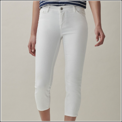 Crew Clothing Ladies Cropped Jeans White 1