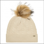 Dubarry Bruff Knitted Bobble Hat Chalk