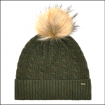 Dubarry Bruff Knitted Bobble Hat Olive