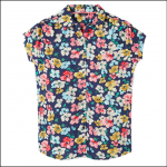 Joules Natalie Short Sleeve Shirt Blue Floral 1