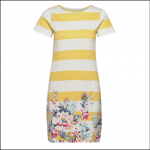 Joules Riviera Short Sleeve Jersey Dress Lemon Border Floral 1