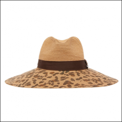 Joules Sia Wide Brim Paper Hat Leopard 1