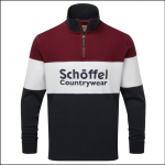 Schoffel Unisex Exeter Heritage 1/4 Zip Rugby Shirt Bordeaux