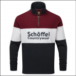 Schoffel Unisex Exeter Heritage Qtr Zip Rugby Shirt Bordeaux 1