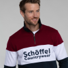 Schoffel Unisex Exeter Heritage Qtr Zip Rugby Shirt Bordeaux 3