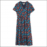 Seasalt Top Terrace Fit & Flare Dress Woodcut Sunflower Night