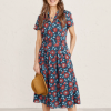 Seasalt Top Terrace Fit & Flare Dress Woodcut Sunflower Night 2