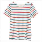 Seasalt Women’s Sailor T-Shirt Tri Breton Chalk Autumn Sun