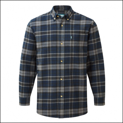 Castle Fort Men's Hyde Work Shirt Navy Check