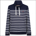 Joules Kinsley Cosy Funnel Neck Sweatshirt Navy Stripe 1