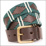 Pioneros Polo Belt – Green Double Stripe