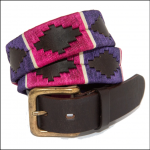 Pioneros Polo Belt – Purple, Berry, White Stripe