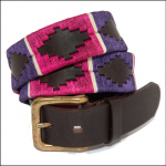 Pioneros Polo Belt - Purple, Berry, White Stripe 1