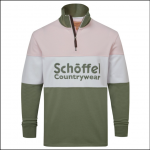 Schoffel Unisex Exeter Heritage Qtr Zip Rugby Shirt Blush 1