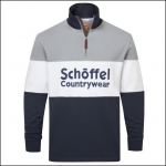 Schoffel Unisex Exeter Heritage Qtr Zip Rugby Shirt Navy