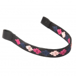 Pioneros Polo Black Leather Browband Berry, Navy, Pink 1