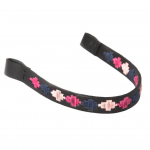 Pioneros Polo Black Leather Browband Berry, Navy, Pink