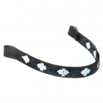 Pioneros Polo Black Leather Browband Navy, Pale Blue 1