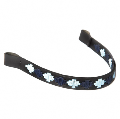 Pioneros Polo Black Leather Browband Navy, Pale Blue 1