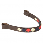 Pioneros Polo Brown Leather Browband Navy, Cream, Red